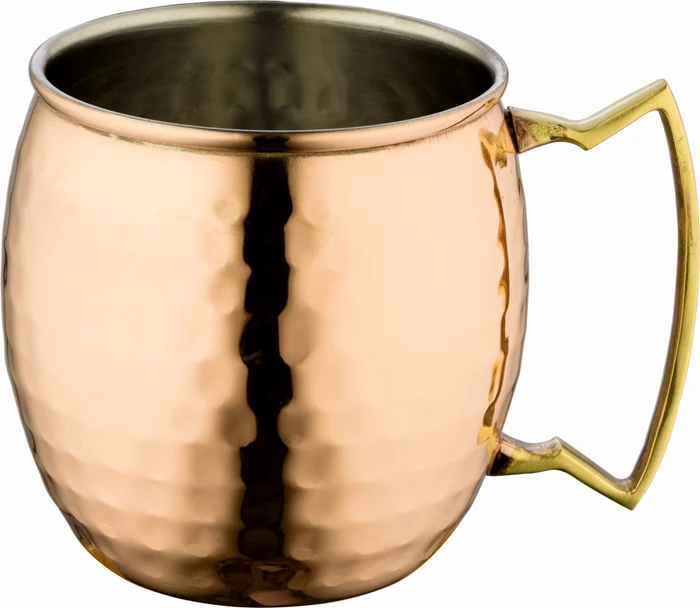 T.S Copper Mug 354ml Stylish Gold Handle - T.S