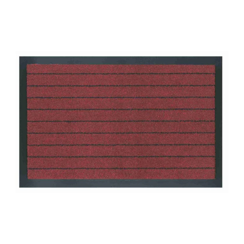 V.C Alaska Door Mat 40x70cm Dark Red with Black Rubber Rim - V.C