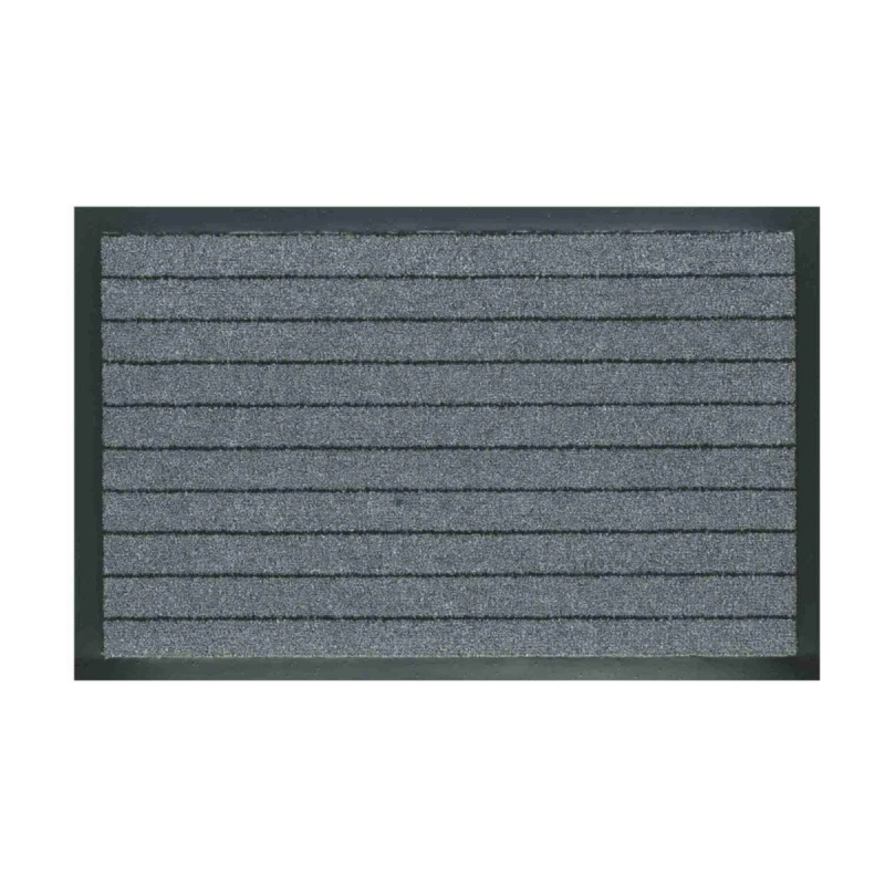 V.C Alaska Door Mat 60x90cm Grey with Black Rubber Rim - V.C