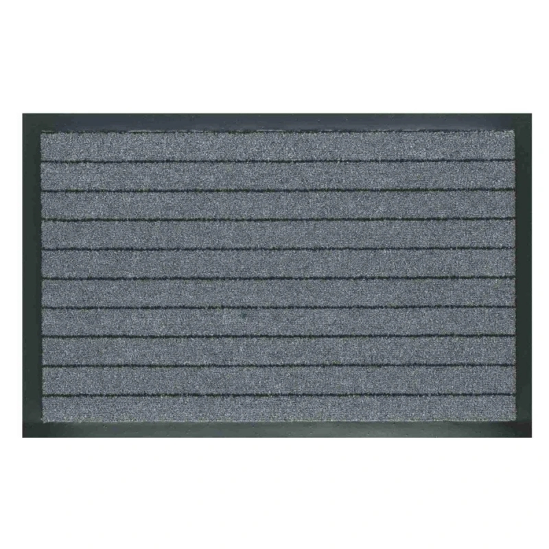 V.C Alaska Door Mat 40x70cm Grey with Black Rubber Rim - V.C