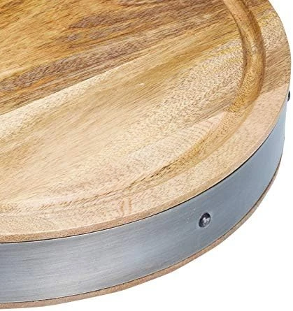 Kitchen Craft Handmade Round Wooden Butcher Block Board Dia 36x5cm - KitchenCraft - Image 2