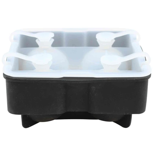 Table Craft Silicone Ice Round Tray Black 4 Section Black - Table Craft - Image 3