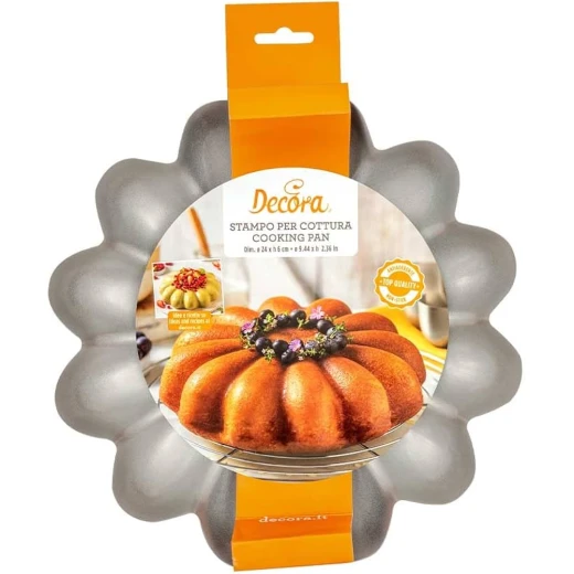 Decora Decorative Flower Shaped Cake Pan Non-Stick Steel Ø 24 x 6 cm Decora Decorative Flower Shaped Cake Pan Non-Stick Steel Ø 24 x 6 cm
