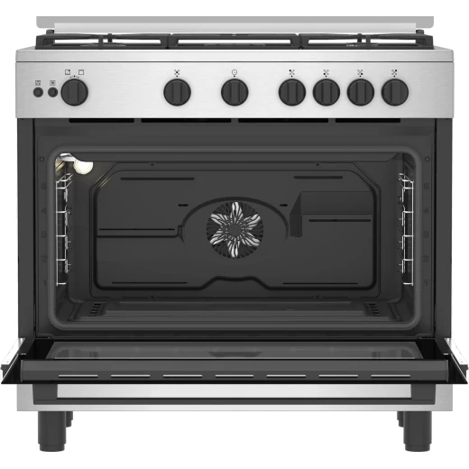 Beko Gas Cooker 90 cm 5 burners silver with a cooling fan and Full Safety - Beko - Image 4