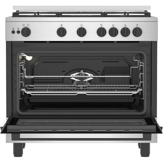Beko Gas Cooker 90 cm 5 burners silver with a cooling fan and Full Safety - Beko - Image 2
