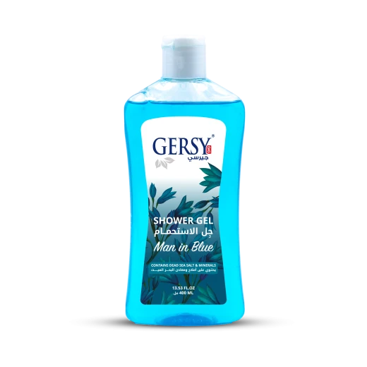 Gersy Man in blue Shower Gel contains Dead Sea salts and minerals 400 ML
