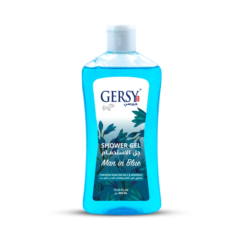 Gersy Man in blue Shower Gel contains Dead Sea salts and minerals 400 ML - Gersy