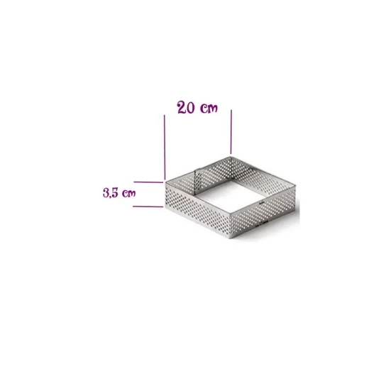 قالب حلقة مربعة مثقبة من الفولاذ المقاوم للصدأ 20 × 20 × 3.5 سم من ديكورا - ديكورا - Image 4