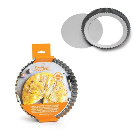 Decora Round Non-Stick Tart Pan w/Removable Bottom Ø30 xh 3.5 cm Decora Round Non-Stick Tart Pan w/Removable Bottom Ø30 xh 3.5 cm