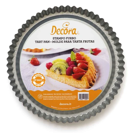 Decora Round Non-Stick Tart Pan w/Removable Grooved Bottom Ø28 xh 3 cm Decora Round Non-Stick Tart Pan w/Removable Grooved Bottom Ø28 xh 3 cm