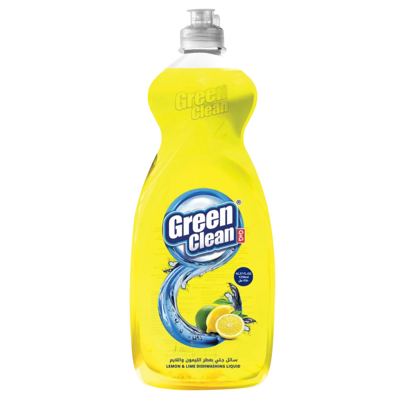 Al Emlaq Green Clean Dish Washing, Lemon & Lime Smell, 1250 Ml - Green Clean