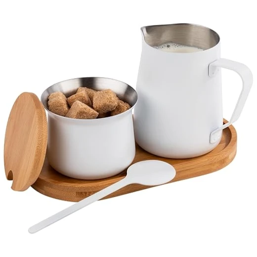 APS White Milk Jug 350ml / Sugar Bowl 200ml Set with Tray - Image 2