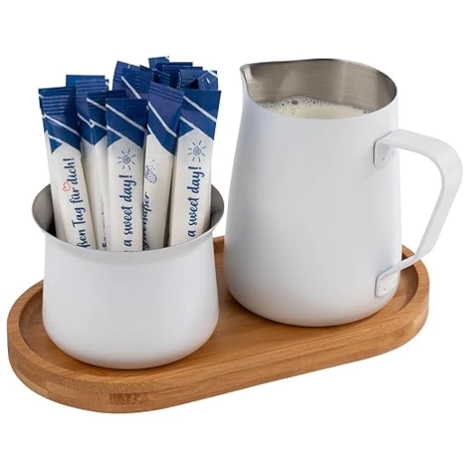 APS White Milk Jug 350ml / Sugar Bowl 200ml Set with Tray - Image 3