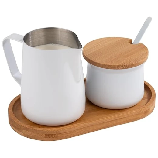 APS White Milk Jug 350ml / Sugar Bowl 200ml Set with Tray - Image 5