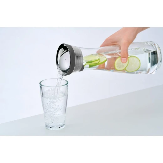 WMF Water Decanter 1 Liter Black Glass with lid Easy to fill Dishwasher safe - WMF - Image 2