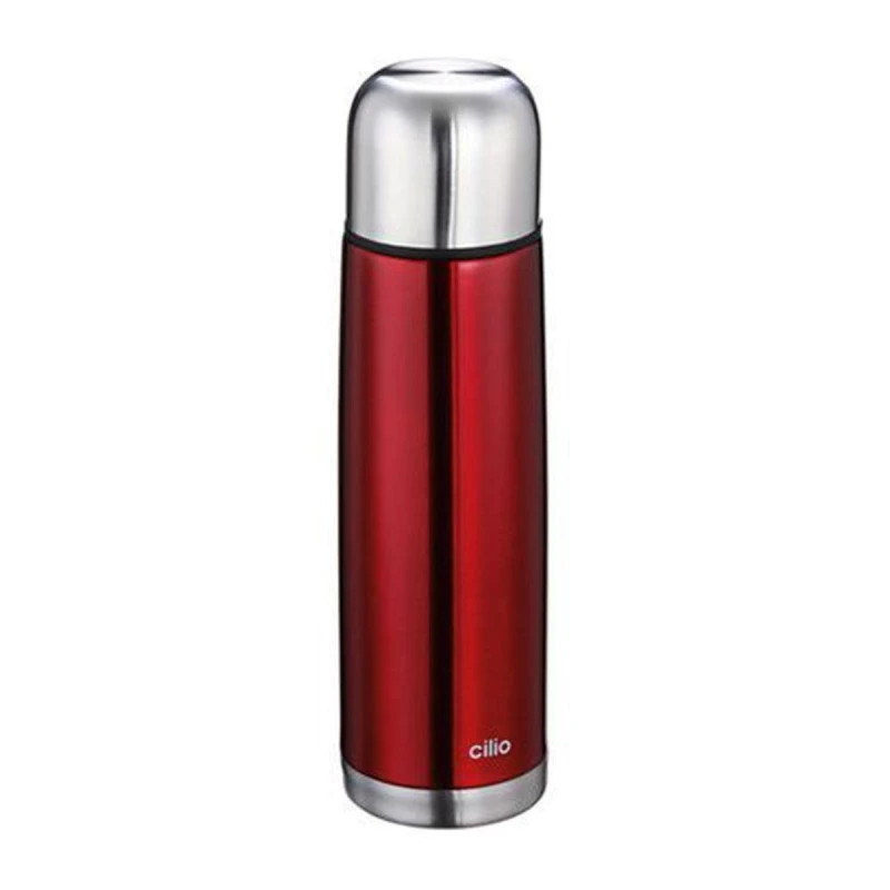 Kuchenprofi Vacuum Bottle 0.75 Liter Stainless Steel Red For office, school, leisure, With drinking cup - Kuchenprofi