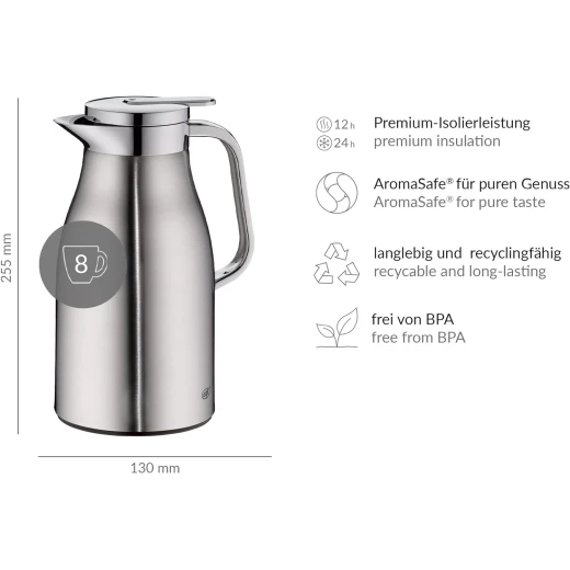 Alfi Skyline Vacuum Jug 1 Liter Stainless Steel Matt - Alfi - Image 6