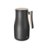 Alfi Studio Allure 1.0 L Black Matt with Wooden Elements Insulated Flask Made of Double-Walled Stainless Steel Thermos Flask Keeps Warm for 12 Hours Cold for 24 Hours Screw Cap Large Opening BPA Free - Alfi