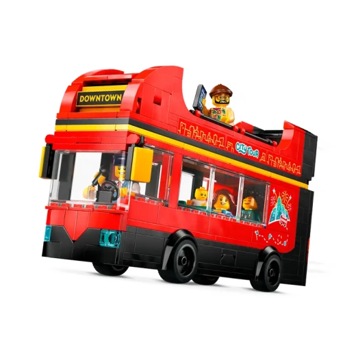 LEGO City Le Bus Red 2 Storey Toy Car for Children Boys and Girls Aged 7 and Above, Holiday or Birthday Gift, 5 Characters Including Baby and Stroller 60407 - LEGO - Image 3