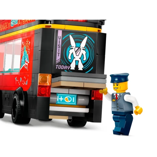 LEGO City Le Bus Red 2 Storey Toy Car for Children Boys and Girls Aged 7 and Above, Holiday or Birthday Gift, 5 Characters Including Baby and Stroller 60407 - LEGO - Image 2