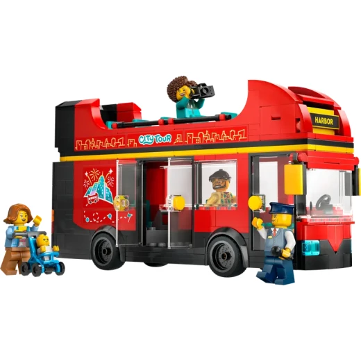 LEGO City Le Bus Red 2 Storey Toy Car for Children Boys and Girls Aged 7 and Above, Holiday or Birthday Gift, 5 Characters Including Baby and Stroller 60407 - LEGO - Image 5