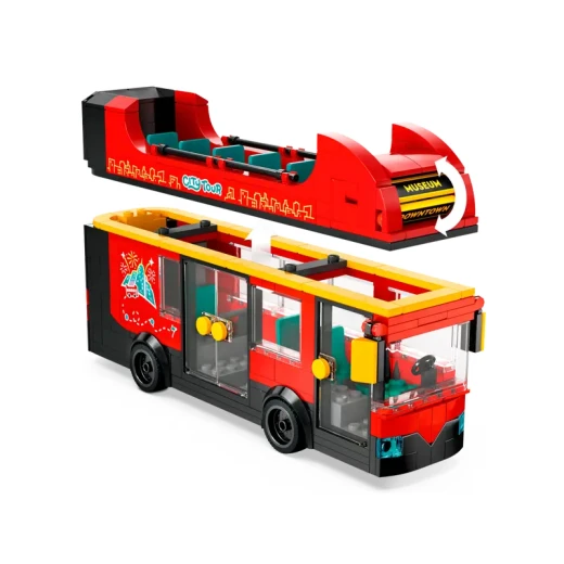 LEGO City Le Bus Red 2 Storey Toy Car for Children Boys and Girls Aged 7 and Above, Holiday or Birthday Gift, 5 Characters Including Baby and Stroller 60407 - LEGO - Image 4
