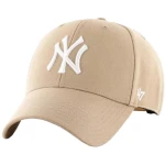47 Brand New York Yankees Khaki Clean Up Curved Visor Strapback Cap 47 MVP - 47 Brand