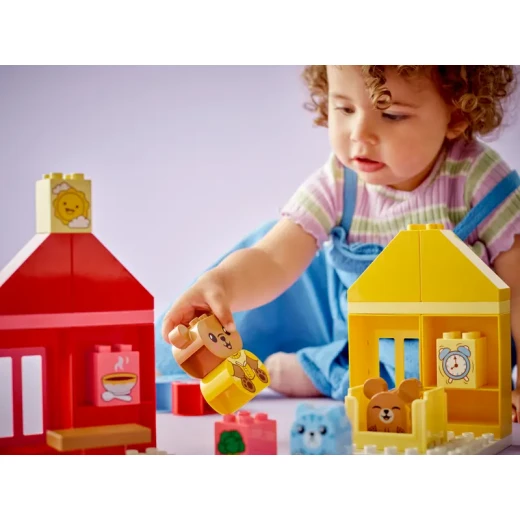 ليغو DUPLO لعبتي الأولى عن الروتين اليومي: الأكل ووقت النوم، لعبة تمثيل اجتماعي وعاطفي، ألعاب حيوانات، هدية للأطفال في مرحلة ما قبل المدرسة من عمر 18 شهرًا فما فوق، تساعد الأطفال الصغار على استكشاف المشاعر، 10414 - ليجو - Image 4