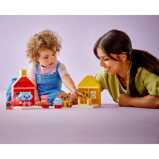 ليغو DUPLO لعبتي الأولى عن الروتين اليومي: الأكل ووقت النوم، لعبة تمثيل اجتماعي وعاطفي، ألعاب حيوانات، هدية للأطفال في مرحلة ما قبل المدرسة من عمر 18 شهرًا فما فوق، تساعد الأطفال الصغار على استكشاف المشاعر، 10414 - ليجو - Image 3