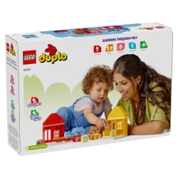 ليغو DUPLO لعبتي الأولى عن الروتين اليومي: الأكل ووقت النوم، لعبة تمثيل اجتماعي وعاطفي، ألعاب حيوانات، هدية للأطفال في مرحلة ما قبل المدرسة من عمر 18 شهرًا فما فوق، تساعد الأطفال الصغار على استكشاف المشاعر، 10414