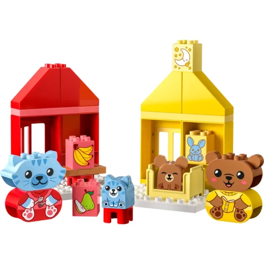 ليغو DUPLO لعبتي الأولى عن الروتين اليومي: الأكل ووقت النوم، لعبة تمثيل اجتماعي وعاطفي، ألعاب حيوانات، هدية للأطفال في مرحلة ما قبل المدرسة من عمر 18 شهرًا فما فوق، تساعد الأطفال الصغار على استكشاف المشاعر، 10414 - ليجو - Image 8