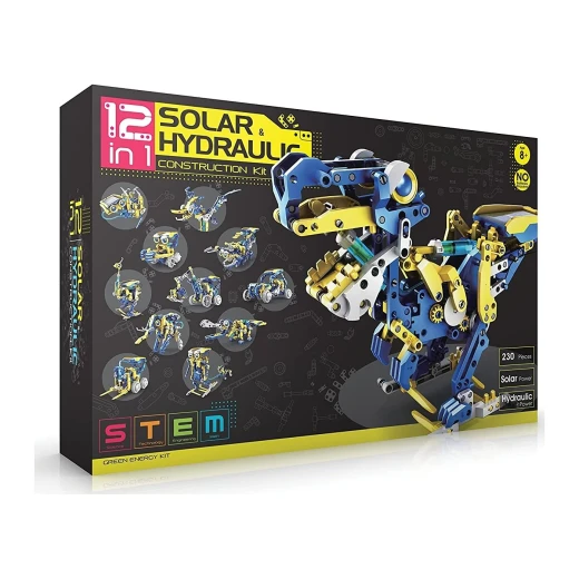 The Source - Construct & Create 12 In 1 Solar Hydraulic Construction Kit - DIY STEM Project Kit Set- Age 8+ The Source - Construct & Create 12 In 1 Solar Hydraulic Construction Kit - DIY STEM Project Kit Set- Age 8+