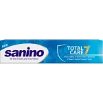 Sanino Total Care Toothpaste 90ml, Multimineral & Fluoride Formula, Cavity Protection, Freshens Breath, Cleans Teeth, Gums, Enamel, and Tongue - Sanino
