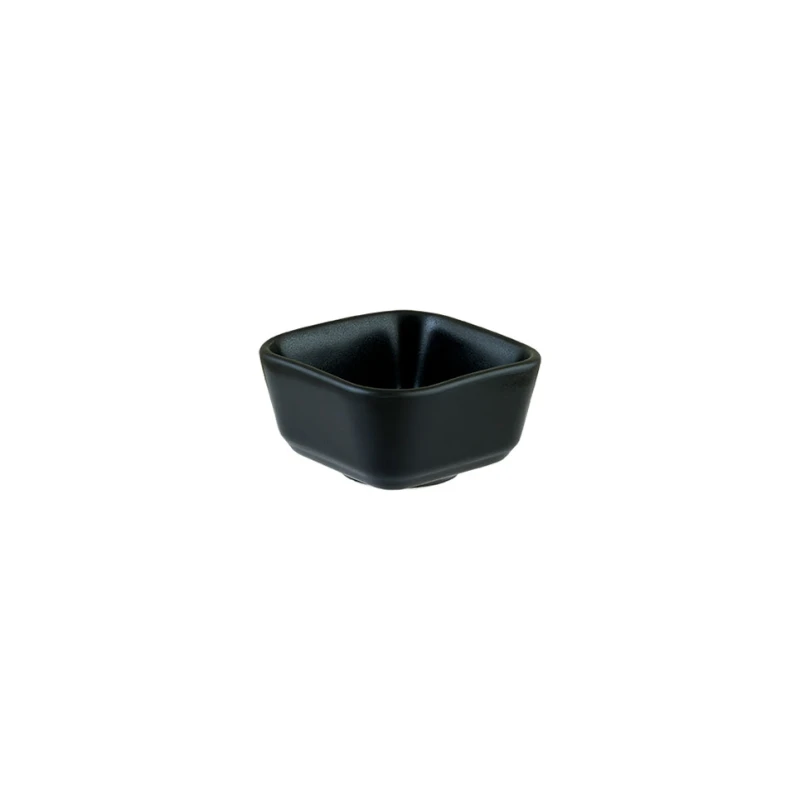 Bonna Notte Deep Square Dish 90mm Vitrified Porcelain, Scratch Resistant, 250ml Capacity Durable & Elegant Black Tableware - Bonna