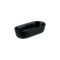 Bonna Oval Deep Dish 15.5 x 8 x 4.4 Cm, 225 ml Mod Vitrified Porcelain, Scratch Resistant, Capacity Durable & Elegant Black Tableware