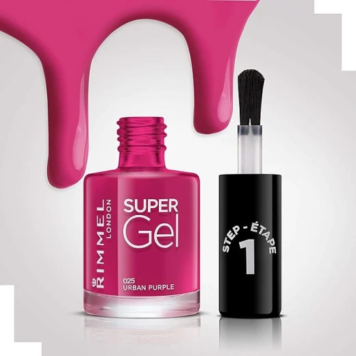 Rimmel London Super Gel Nail Polish 25 Urban Purple 12ml Long Lasting Gel Manicure - Rimmel London - Image 3