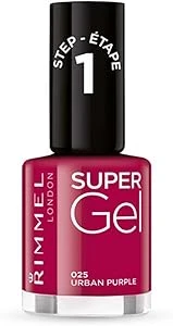 Rimmel London Super Gel Nail Polish 25 Urban Purple 12ml Long Lasting Gel Manicure Rimmel London Super Gel Nail Polish 25 Urban Purple 12ml Long Lasting Gel Manicure