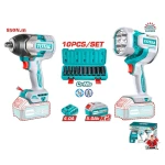 Total Drill Box 850 Nm + Lux Charging Kit Includes 2 x 5 Amp Batteries and Charger High-Torque Drill for Power and Performance - Total