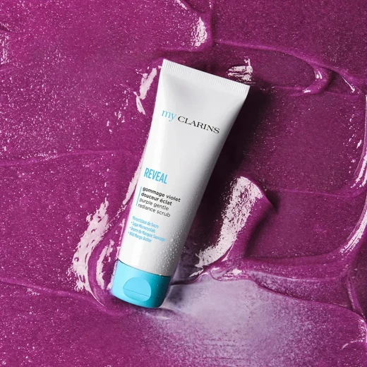 Clarins My Clarins Reveal Purple Gentle Radiance Scrub 50ml 99% Natural, Vegan, Gel-to-Milk Exfoliant with Sugar Crystals & Mango Butter - Clarins - Image 3