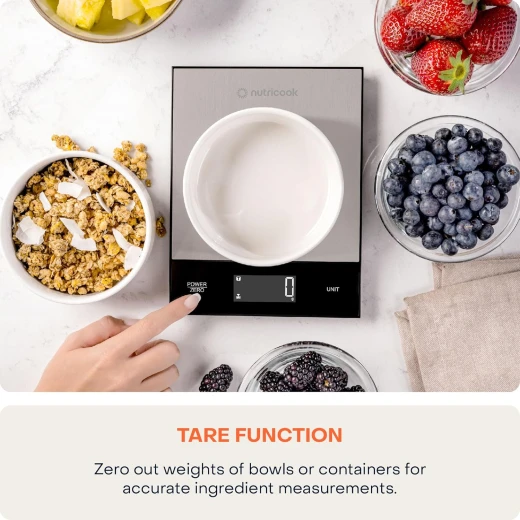 Nutricook Food Scale, 11 lb Digital Kitchen Scale, Weight in Grams and Ounces (1g Precise) for Baking, Cooking, Nutrition and Meal Prep, Tare Function Stainless steel - Nutricook - Image 4