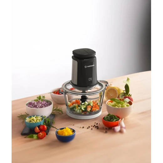 Nutricook 2+2 L XXXL Glass & Stainless Steel Chopper and Mincer,500W -Pulse & 2 speeds, 2-Removable 4 SS -Blade for Chopping, Ice Crushing, Meat Mincing, Grinding, Pureeing & more - BLk, 1 Yr Warranty,NC-CH2000 - Nutricook - Image 3