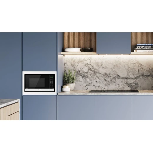 Panasonic 32L Built-in Microwave Oven in White with Inverter Technology & Quick Cook. Kitchen appliance for efficient cooking and heating. Modern design with advanced features. - Panasonic - Image 3