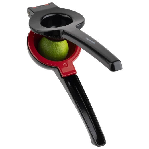 APS Lime and Lemon Press Heavy-Duty Aluminium Alloy Citrus Squeezer, Black/Red, 21 x 7 x 5 cm Dishwasher Safe, Made in Germany - APS - Image 5
