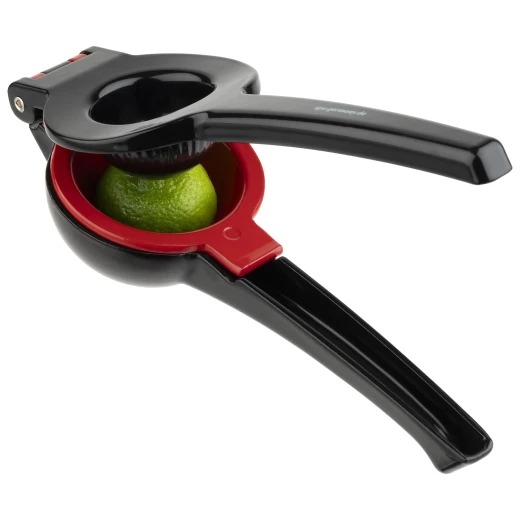 APS Lime and Lemon Press Heavy-Duty Aluminium Alloy Citrus Squeezer, Black/Red, 21 x 7 x 5 cm Dishwasher Safe, Made in Germany - APS - Image 6