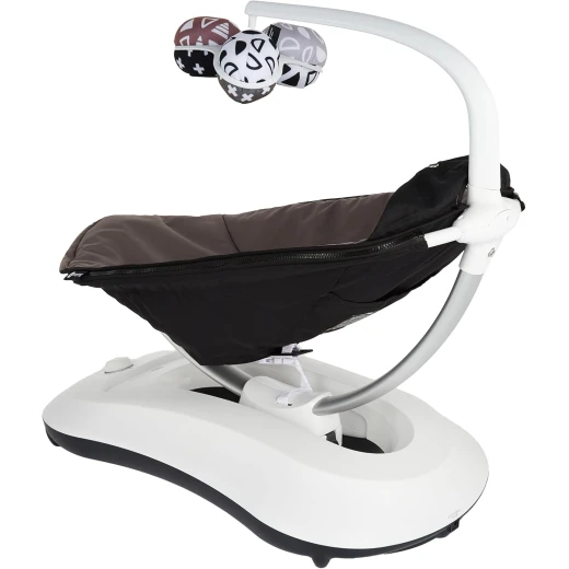 4moms RockaRoo Baby Rocker Graphite Compact Infant Seat with 5 Motion Settings, Toy Mobile, and AC Adapter Soothing Rhythmic Movement - 4moms - Image 5