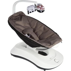 4moms RockaRoo Baby Rocker Graphite Compact Infant Seat with 5 Motion Settings, Toy Mobile, and AC Adapter Soothing Rhythmic Movement