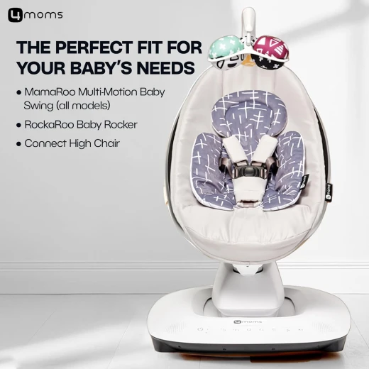 4moms RockaRoo and MamaRoo Infant Insert, Machine Washable, Soft, Plush Fabric, Reversible Design, Dark Grey - 4moms - Image 3