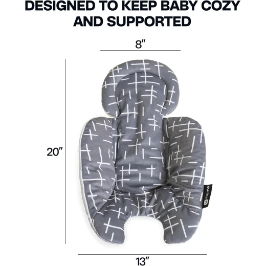 4moms RockaRoo and MamaRoo Infant Insert, Machine Washable, Soft, Plush Fabric, Reversible Design, Dark Grey - 4moms - Image 7