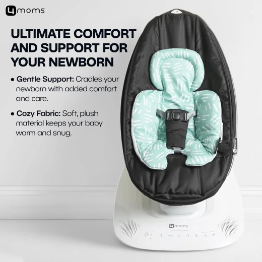 4moms RockaRoo and MamaRoo Infant Insert, Machine Washable, Soft, Plush Fabric, Reversible Design,Mint Green color - 4moms - Image 2