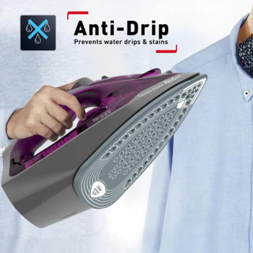 Tefal Steam Iron Express Steam Iron Steamer 2600 W 270 ml Anti-scale Purple Ceramic Soleplate FV2843M0 - Tefal - Image 3
